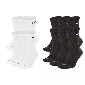 Nike Everyday Dri-Fit 6 Paar schwarz weiß Crew-Socken gepolstert Fitnessstudio Sport für Herren - Bild 1 von 5