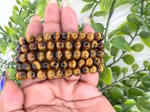 Tiger's eye bracelet - 7mm tiger's eye gemstone bracelet - natural tiger's eye - Imagen 1 de 10