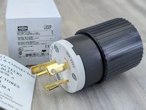 Hubbell Locking Plug NEMA L6-30P Twist Lock Turnlok 30A 250V L630P L6-30 Safety  - Picture 1 of 7