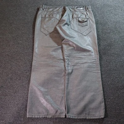 Y2K/2000s FUSAI HOLGADOS EMBELLECIDOS GRUNGE BOOTCUT PLATEADOS JEANS 38X30 Foto 1 de 4