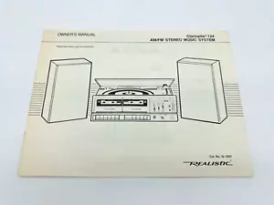 Realistic Clarinette 124 AM/FM Stereo System Owners Manual ONLY Radio Shack Inst - Picture 1 of 11