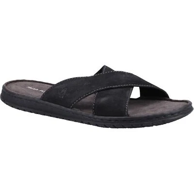 Hush Puppies Nile Cross Over Black Leather Male Sandal Mens Summer - Image 1 of 4