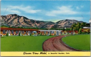Vintage 1950er BOULDER, Colorado Postkarte GLETSCHERBLICK MOTEL Highway 7 Straßenrand - Bild 1 von 2