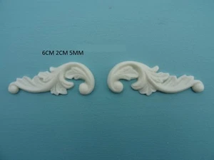 Rotoli decorativi shabby chic decorati x 2 applique mobili in resina stampaggio O22A - Foto 1 di 4