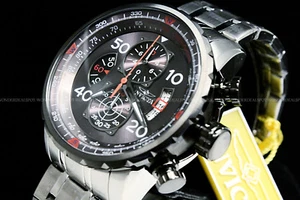 New Invicta Men Aviator 48MM Gunmetal Dial Tachymeter S.S Chrono Bracelet Watch - Picture 1 of 10