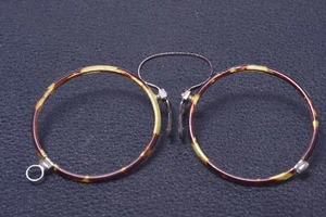 ✅ 1 ANTIQUE TORTOISE PINCH PINCE NEZ READING NOSE GLASSES *UNUSED* FRAMES ONLY - Picture 1 of 6