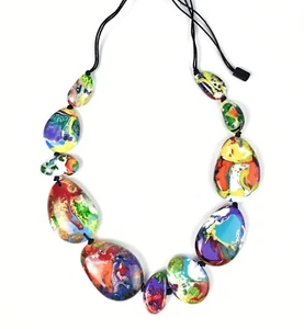 Sobral Pollock Lisi Reversible Adjustable Statement Artist Made Necklace - Picture 1 of 7