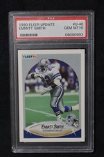 PSA 10 - 1990 Fleer Update Football Card U-40 Emmitt Smith Rookie RC