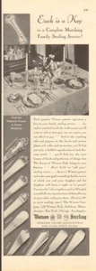 1938 anuncio impreso de vajilla de plata esterlina Watson Every is a Key - Imagen 1 de 2