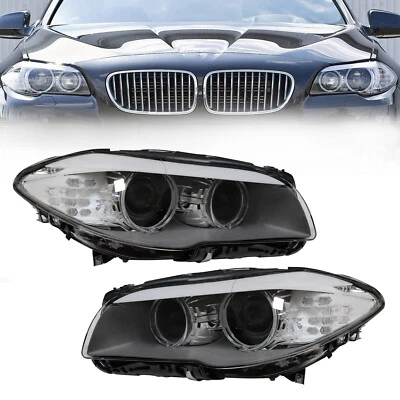 Headlight Assembly Set For 2011-2013 BMW 550i  528i 530i Left+Right W/Bulbs Foto 1 de 4