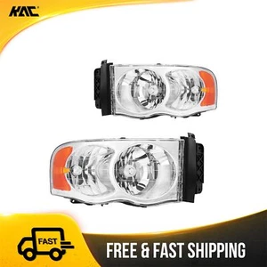 2x Front Headlight Assembly ClearFits 2002-2005 Dodge Ram 1500 2500 3500 - Picture 1 of 11