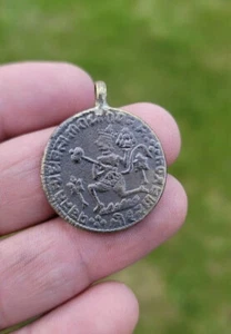 Hindu Hanuman Ram Darbar Token Coin Ram Raj pendant Locket in black thread PP21 - Picture 1 of 6