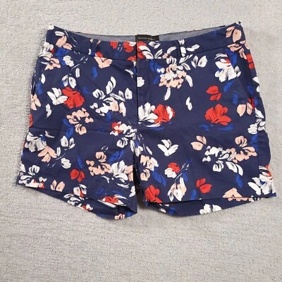 Pantalones Cortos Para Mujer Banana Republic 12 Azul Marino Floral 4" Entrepierna Chino Foto 1 de 4