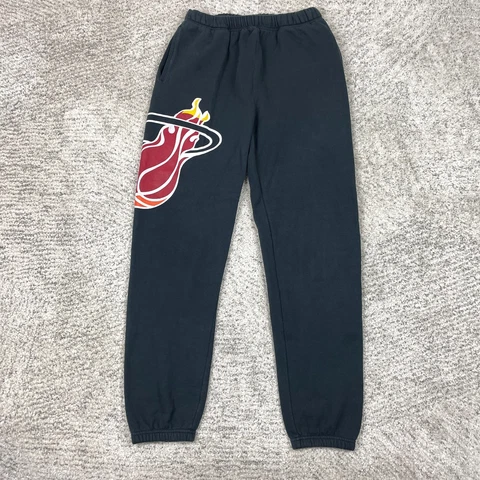 Miami Heat Sweatpants Mens Medium Mitchell Ness Big Logo Basketball Fleece Black Cover