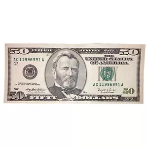 $50 Bill 11996991 Serial Number NM Cond Trinary Note 4 Of A Kind And A Triple - Picture 1 of 3