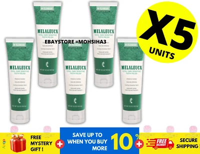 Esmalte dental blanqueador Melaleuca limpio sensible a la menta nueva etiqueta menta verde X 5 Foto 1 de 4