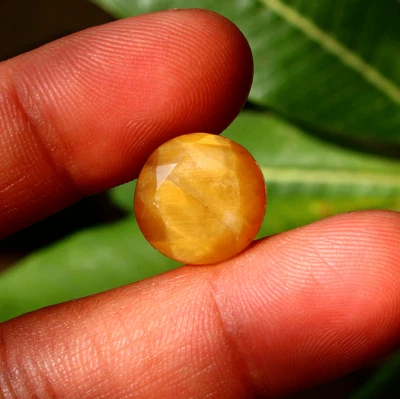 Piedra preciosa suelta redonda corte facetado 14,4 quilates ojo de gato ópalo natural sin tratar 14,5 mm Foto 1 de 4