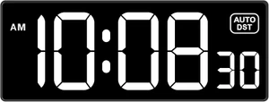 Digital Wall Clock with Seconds, Electric Auto DST Dimmer - Picture 1 of 14