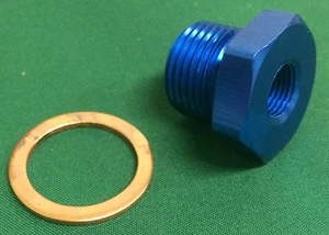 Oil Water Pressure Temp Sensor Adapter M18x1.5 -1/8 NPT NEW BLUE - Foto 1 di 1