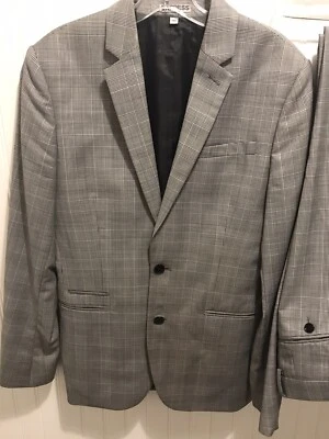 EXPRESS Mens Photographer Fitted Gray 2pc Suit 31/32 - Excellent Wool Blend - Image 1 of 4