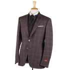 Nwt $2995 Isaia Brown And Violet Check Super 140S Wool Sport Coat 40 R (Eu 50)