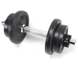 Kurzhantel Set 10 kg Guss Hantel Gewicht 30 mm Loch Metall Hantelscheiben Klemme - Bild 1 von 11