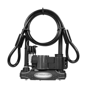 Master Lock 8274EURDPRO Hardened Steel U Heavy Duty Bike D Lock with Cable, Blac - Picture 1 of 1