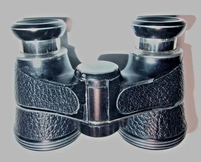 Vintage Opernglas Fernglas HERTEL & REUSS Kassel schwarz (identisch: SOLVEIG ?) - Bild 1 von 4