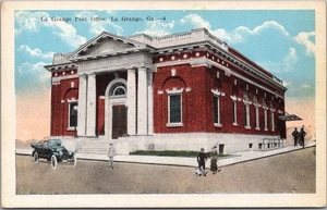 c1930s LA GRANGE, Georgia Postcard "POST OFFICE" Street View / Kropp - Unused - Picture 1 of 2