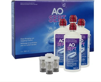 ALCON Kontaktlinsen- Pflegemittel AOsept Plus XXL mit Behälter, Systempack, 4 x 360 ml