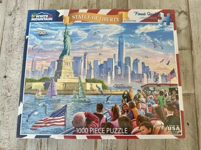 Rompecabezas White Mountain Estatua de la Libertad 1000 piezas Nueva York #1483 NUEVO Foto 1 de 4