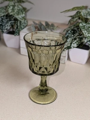 VTG 1970's Noritake Perspective Avocado Green Wine Goblet  - Image 1 of 4