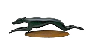 Vintage Greyhound Dog Hand Carved Wood Sculpture Fred Floud Victoria BC Canada - Picture 1 of 24