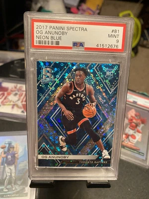 2017 Panini Spectra #81 OG Anunoby PSA 9 Neon Blue Rookie Card - Image 1 of 2