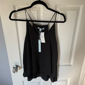 Neu mit Etikett She Sky Damen schwarzes ärmelloses fließendes Spaghettiträger-Tanktop Größe Small - Bild 1 von 7