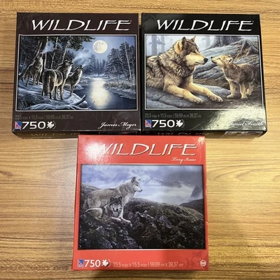 Lot of 3 Wildlife 750-piece Jigsaw Puzzles 🧩 -Open Box Jame Meger Terry Isaac - Image 1 of 4