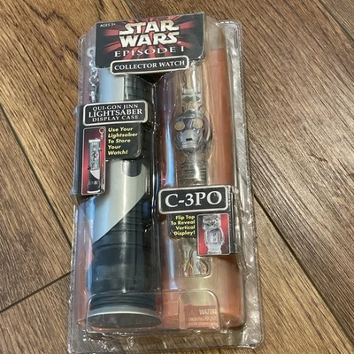 1999 Star Wars Episode 1 C-3PO COLLECTOR WATCH With LIGHTSABER Display Case - Image 1 of 4
