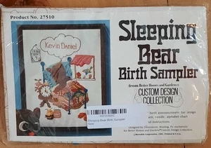Sleeping Bear Birth Sampler Crewel Embroidery Kit Better Homes & Garden #27510 - Picture 1 of 2