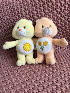 Vintage Care Bears 2002 Cuddle Pairs Funshine & Friend Bears Plush Hugging - Picture 1 of 5