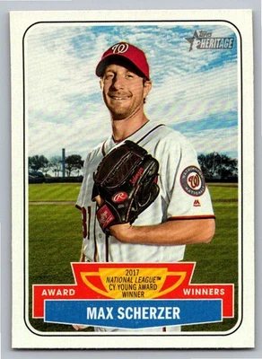 2018 Topps Heritage Award Winners  Max Scherzer AW-4 - Image 1 of 2
