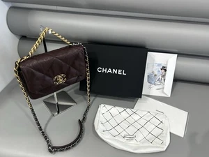 Chanel 19 Flap Medium Burgundy With Gold Hardware - Preloved, Great Condition - Picture 1 of 20