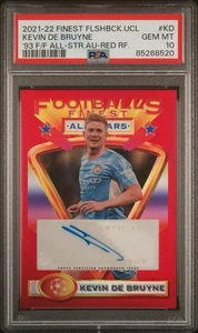2022 Topps Finest Flashback Kevin De Bruyne Red Auto /5 pop 1 PSA 10 - Picture 1 of 2