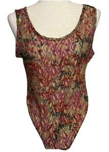 Victoria’s Secret Vintage Gold Crown Label Sheer Bodysuit Size Large Multicolor - Picture 1 of 6