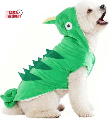 Chameleon Dog Costume for Halloween,Winter Fleece Pet Cat Coat Jacket for Small  - Image 1 of 4