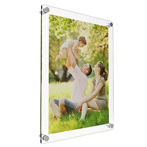 A4 Acrylic Photo Frames Perspex Wall Picture Holder Clear & Coloured Display - Picture 1 of 10