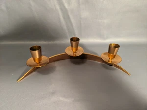 Metal Arts Co. Rochester NY Ronald Pearson John Prip Solid Brass Candle Holder - Picture 1 of 8
