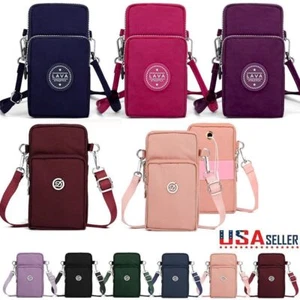 Ladies Messenger Bag Womens Cross Body Mobile Phone Shoulder Over Handbags Nylon - Picture 1 of 23