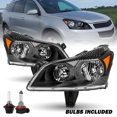 Par de juegos de montaje de faros para Chevy Traverse LS LT 2009-2012 con bombillas diestro y derecho Foto 1 de 4