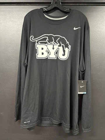 BYU Cougars Nike Dri-Fit Long Sleeve L/S Legend Tee Shirt Black 2XL Brand New! Cover