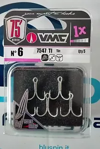 NEW ANCORETTE VMC 7547 TI 1X STRONG NEEDLE SHARP TREBLE SIZE: 6 MADE IN FRANCE - Imagen 1 de 1